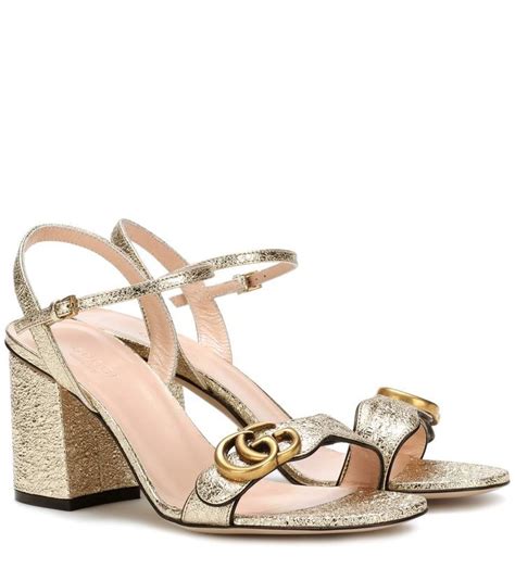 gucci marmont sandals gold
